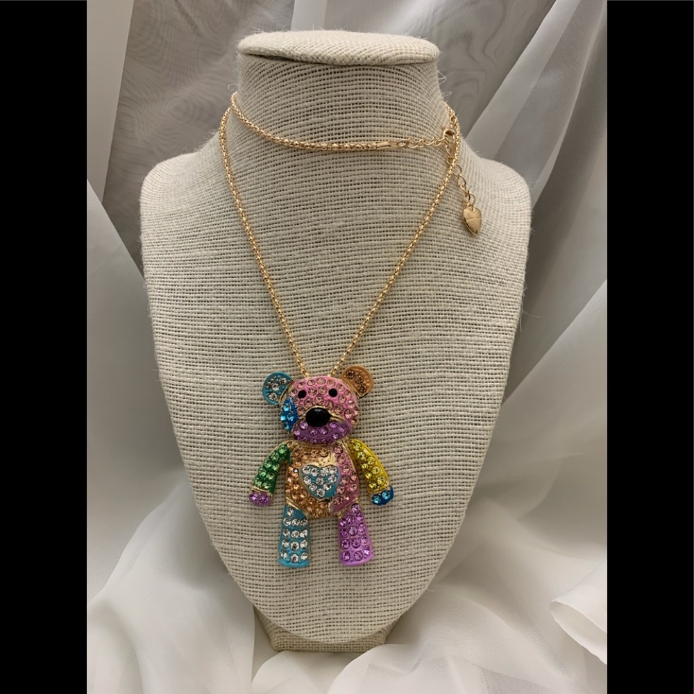 Super Cute Betsey Johnson Teddy Bear with necklace